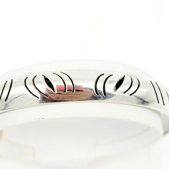 Sterling Silver Bangle Bracelet Up to 8 Inch Signed TC 20M 925 Mexico 20.08 gr - Picture 5 of 7